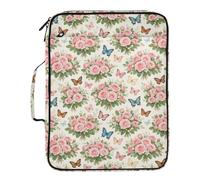Grckit File Organizer Bag Roses and Butterflies Expanding Accordion File Folder with 7 Pockets, Water-Resistant Portable Document Organizer for Office School Home Travel, A4 Letter Size
