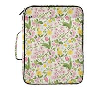 Grckit File Organizer Bag Spring Floral Pattern Expanding Accordion File Folder with 7 Pockets, Water-Resistant Portable Document Organizer for Office School Home Travel, A4 Letter Size
