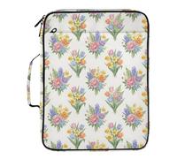 Grckit File Organizer Bag Spring Watercolor Bouquet Expanding Accordion File Folder with 7 Pockets, Water-Resistant Portable Document Organizer for Office School Home Travel, A4 Letter Size