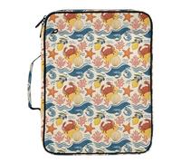 Grckit File Organizer Bag Summer Mediterranean Pattern Expanding Accordion File Folder with 7 Pockets, Water-Resistant Portable Document Organizer for Office School Home Travel, A4 Letter Size