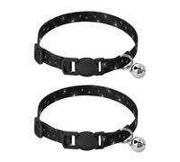 Grckit Fireworks-like Motif Dog Collars 2 Pack with Bell Soft Adjustable Pet Collar for Small Dogs and Cats with Safety Buckle