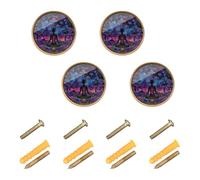 Grckit Flames Skulls Round Drawer Knobs 1.26 Inch/32mm Drawer Pulls Cabinet Dresser Handles for Kitchen Cabinet Dresser Drawer Hardware, 4-Pack