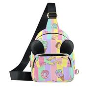 Grckit Gifts for Little Girls Sling Bag Kids Crossbody Cute Purse, A525 | Cartoon Ice Cream Letters Child crossbody Bag, 4 ways to wear a perfect birthday, Christmas, or graduation gift for Kids