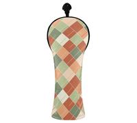 Grckit Golf Club Head Covers Colorful Abstract Pattern PU Leather Waterproof Golf Head Covers for Driver Fairway Wood and Hybrid with Replaceable Labels, Wood Head Cover