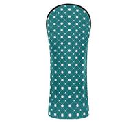 Grckit Golf Club Head Covers Dots Teal PU Leather Waterproof Golf Head Covers for Driver Fairway Wood and Hybrid with Replaceable Labels, Driver Head Cover