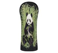 Grckit Golf Club Head Covers Panda Bear Black PU Leather Waterproof Golf Head Covers for Driver Fairway Wood and Hybrid with Replaceable Labels, Driver Head Cover