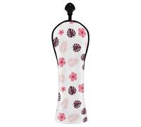 Grckit Golf Club Head Covers Pastel Palm Leaves PU Leather Waterproof Golf Head Covers for Driver Fairway Wood and Hybrid with Replaceable Labels, Hybrid Head Cover