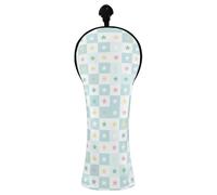 Grckit Golf Club Head Covers Stars Checkerboard PU Leather Waterproof Golf Head Covers for Driver Fairway Wood and Hybrid with Replaceable Labels, Wood Head Cover