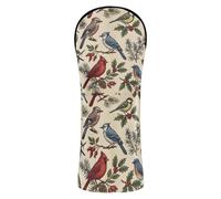 Grckit Golf Club Head Covers Vintage Winter Birds PU Leather Waterproof Golf Head Covers for Driver Fairway Wood and Hybrid with Replaceable Labels, Driver Head Cover
