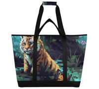 Grckit Insulated Cooler Bag Large 30 Cans Leakproof Thermal Little Tiger Tote Bag for Adults, Reusable Grocery Shopping Bag for Beach Travel Hiking Picnic