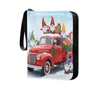 Grckit Jolly Gnome Truck Card Binder 4-Pocket, 400 Pockets Trading Cards Holder Games Card Albums Storage Organizer Case for Football, Baseball Cards