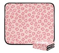 Grckit Leopard Print Pink Pee Pads for Dogs, 3-Pack Washable Puppy Pads Reusable Dog Pee Pad Non-Slip Training Pads for Potty, Crate, Bed, 20x24in