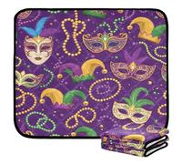 Grckit Mardi Gras Pattern. Purple Pee Pads for Dogs, 3-Pack Washable Puppy Pads Reusable Dog Pee Pad Non-Slip Training Pads for Potty, Crate, Bed, 20x24in