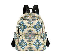 Grckit Mexico Folk Art Backpack for Women, 8.5L Lightweight Small Daypack with Zipper Pockets for Work Travel