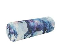 Grckit Neck Pillow for Sleeping, 5.5"x17" Drawing Galaxy Unicorn Memory Foam Bolster Pillow for Neck Pain Relief, Cylinder Cervical Support Roll for Bed, Couch