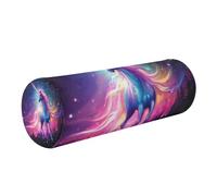 Grckit Neck Pillow for Sleeping, 5.5"x17" Galaxy Unicorn Memory Foam Bolster Pillow for Neck Pain Relief, Cylinder Cervical Support Roll for Bed, Couch