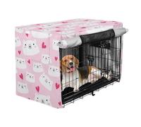 Grckit Polar Love Dog Crate Cover Waterproof Heavy Duty Pet Kennel Covers with Mesh Windows for Wire Crates, 40 Inch Dog Cage Cover