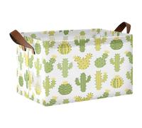 Grckit Prickly Pear Cactus Extra Large Storage Basket | Collapsible Laundry Basket Organizer with Handles | Water-Resistant Fabric Basket for Shelves, Closet, Bathroom, 1 Pcs