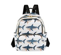Grckit Sharks Swimming Backpack for Women, 14L Lightweight Small Daypack with Zipper Pockets for Work Travel