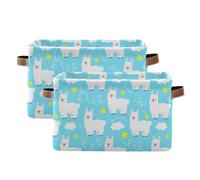 Grckit Sleepy Llamas Pattern Storage Baskets Foldable Fabric Baskets Large Storage Bins for Organizing Shelves Closet Home, Decorate Your Rooms
