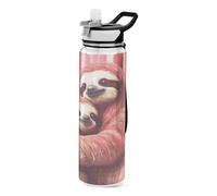 Grckit Sloths Love Water Bottle 32oz Tritan BPA-free Leak-proof Sports Water Bottle with Carry Strap for Hiking Camping Gym Outdoors