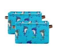 Grckit Snorkel Shark Pattern Storage Baskets Foldable Fabric Baskets Large Storage Bins for Organizing Shelves Closet Home, Decorate Your Rooms