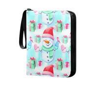 Grckit Snowman Card Binder 4-Pocket, 400 Pockets Trading Cards Holder Games Card Albums Storage Organizer Case for Football, Baseball Cards