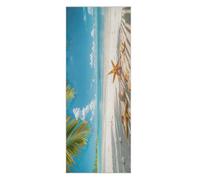 Grckit Sunny Beach Scene Yoga Mat Towel 73"x27" Suede Surface Non-Slip Yoga Towel for Hot Yoga, Pilates and Workout, Machine Washable