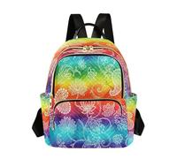 Grckit Tie-dye Batik Pattern Backpack for Women, 8.5L Lightweight Small Daypack with Zipper Pockets for Work Travel