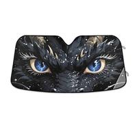 Grckit Windshield Sun Shade for Car Front Window, 57"x31.5" Universal Fit for Sedan SUV Truck, Foldable Accordion Car Sunshade Blocks UV Rays to Keep Vehicle Cool, Black Dragon Eyes
