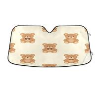 Grckit Windshield Sun Shade for Car Front Window, 57"x31.5" Universal Fit for Sedan SUV Truck, Foldable Accordion Car Sunshade Blocks UV Rays to Keep Vehicle Cool, Cute Teddy Bear