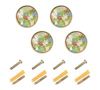 Grckit Woodland Animal Round Drawer Knobs 1.26 Inch/32mm Drawer Pulls Cabinet Dresser Handles for Kitchen Cabinet Dresser Drawer Hardware, 4-Pack