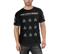 GRDBZZXGO Men's Little Fingers Music Band Printed Short-Sleeved Shirts Versatile Round-Neck Tops Comfortable and Trendy Shirts Multicolor 3XL