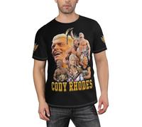 GRDBZZXGO Men's Rhodes Wrestler Stars Cody Printed Short-Sleeved Shirts Versatile Round-Neck Tops Comfortable and Trendy Shirts Multicolor 3XL