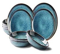 GRDDBZA Dinnerware Set Dinner Party Tableware Service Set 14 Pieces Dinnerware Sets, Ceramics Dinner Set, Dishes Tableware Set, Complete Porcelain Combination, Creativity Nordic Style Dinner Plates