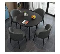 GRDDBZA Office Business Hotel Lobby Dining Table Set, Negotiate Table and Chair Combination Modern Home Living Room Round Table Bar Restaurant Dessert Coffee Shop Office Business Hotel(Color:Gray)