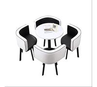 GRDDBZA Office Business Hotel Lobby Dining Table Set, Negotiating Table and Chair Set Hotel Reception Meeting Room Chess Room Small Round Table Modern Supermarket Beauty Salon(Color:Combination 1)