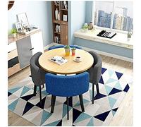 GRDDBZA Office Conference Table Small Meeting Coffee Table Modern Table and Chair Set 1 Table 4 Chairs Balcony Cafe Office Furniture Set Living Room Western Restaurant Negotiate(Color:Grey+Blue)