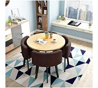 GRDDBZA Office Conference Table Small Meeting Coffee Table Modern Table and Chair Set 1 Table 4 Chairs Balcony Cafe Office Furniture Set Living Room Western Restaurant Negotiate(Color:Brown)