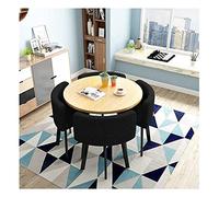 GRDDBZA Office Conference Table Small Meeting Coffee Table Modern Table and Chair Set 1 Table 4 Chairs Balcony Cafe Office Furniture Set Living Room Western Restaurant Negotiate(Color:Black)