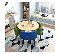 GRDDBZA Office Conference Table Small Meeting Coffee Table Modern Table and Chair Set 1 Table 4 Chairs Balcony Cafe Office Furniture Set Living Room Western Restaurant Negotiate(Color:Green+Blue)