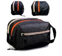 GRDLLY Expandable Travel Toiletry Bag for Men, Large Dopp Kit Organizer | One bag, two sizes, expanding from 5.9 to 8.6 in, with 900D water-resistant nylon, dual wet pockets, and 3 compartments