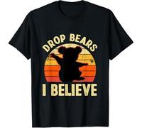 GRDPGC Australian Feral Koala, Believe in Drop Bears T-Shirt Size S Black