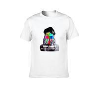 GRDPGC Men's Cotton Shirtimple Minds Walk Between Worlds Album Short Sleeves White