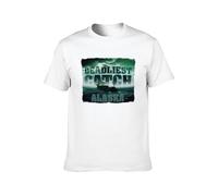 GRDPGC Men's Round Neck T-Shirt Alaska Deadliest Catch Merchandise Cool and Breathable White