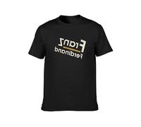 GRDPGC Men's Round Neck T-Shirt Hugu Franz Ferdinand - Reverse - T Shirt New Firelive Twin Needle Sleeves and Hem Black