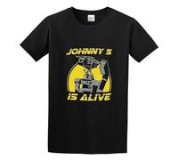 GRDPGC Men's Round Neck T-Shirt Johnny 5 is Alive Short Circuit Double Stitch Sleeves and Hem Black