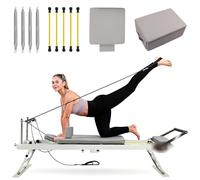 GRDSGRD Pilates Reformer Machine, Foldable Pilates Machine Equipment Pilates Reformer Machine for Home and Gym, Pilates Exercise Equipment,Gray