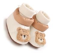 Greabuy 1 Pair Baby ’ s First Step Cotton Shoes Soft Soled Thickened Socks with Anti Slip Grip and Easy Stretchable Accent Nonslip Baby Walking Socks