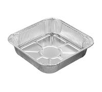 Greabuy 100Pcs 8x8Inch Square Shape Baking Pans Aluminum Foil Pan Cooking Tray for Toaster Oven Cooking Baking Outdoor Barbecues Oven Safe